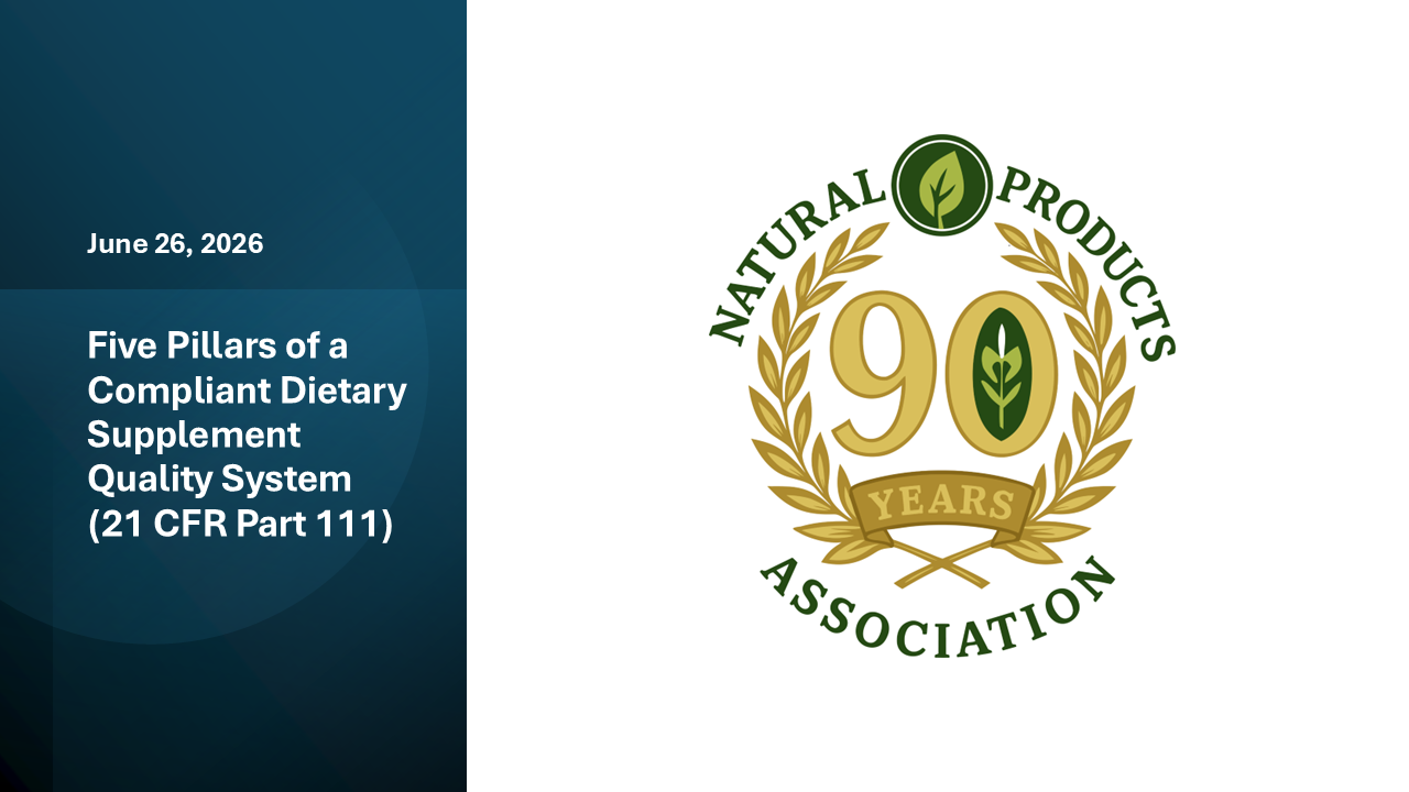 Five Pillars of a Compliant Dietary Supplement Quality System (21 CFR Part 111) image